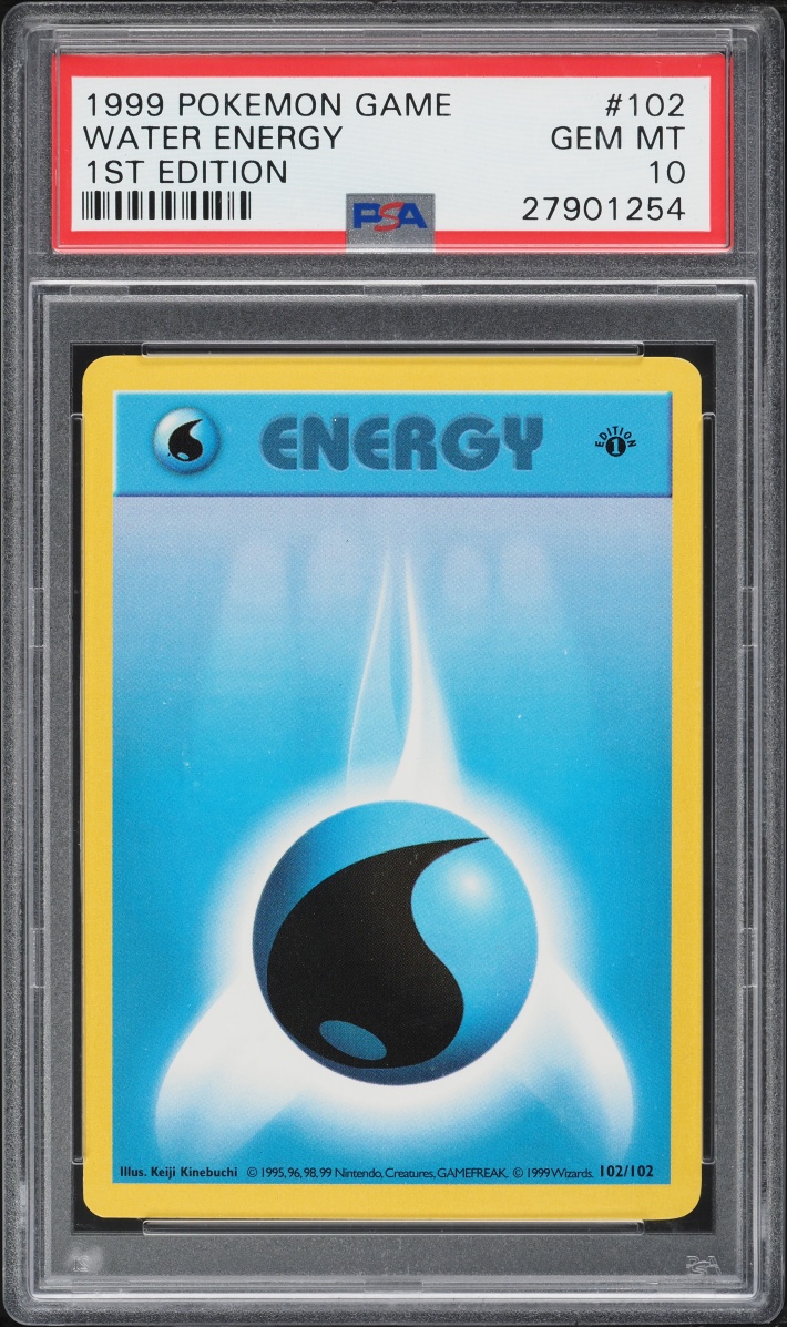 1999 Pokemon Base Set Shadowless 1st Edition Water Energy #102 PSA 10 GEM MINT