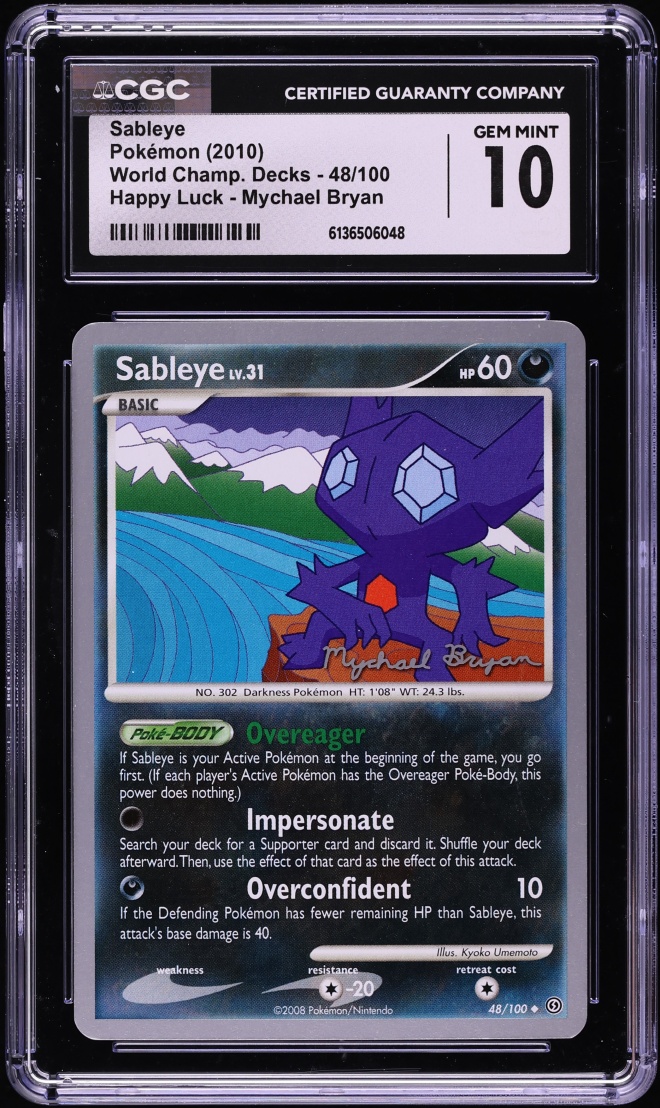 2010 Pokemon World Championships Decks Happy Luck Sableye #48 CGC 10 GEM MINT