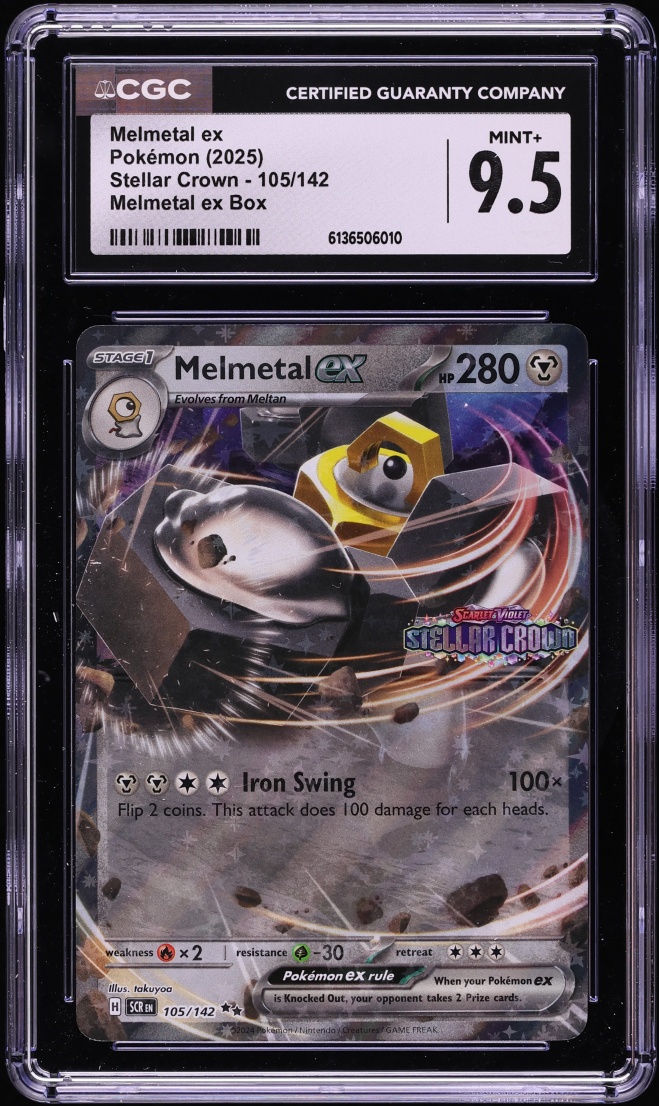2025 Pokemon Scarlet & Violet Promo Stellar Crown Holo Melmetal EX #105 CGC 9.5 MINT+