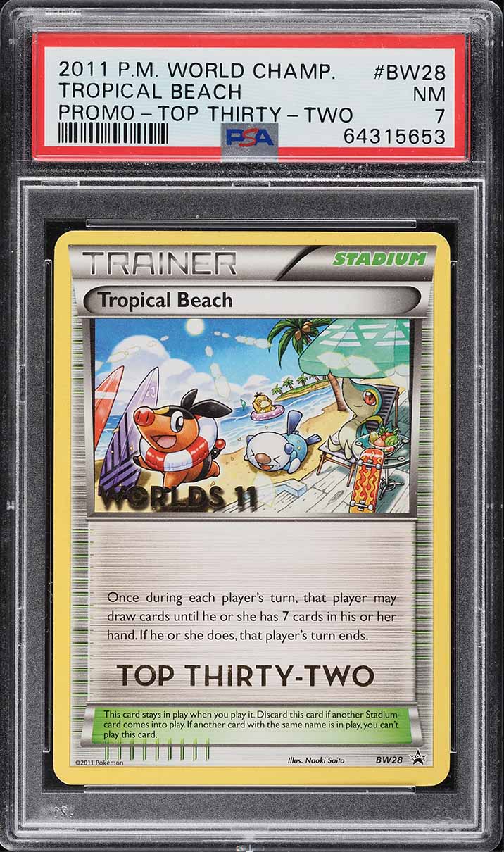 2011 Pokemon World Championships Promo Top Thirty Two Tropical Beach #BW28 PSA 7