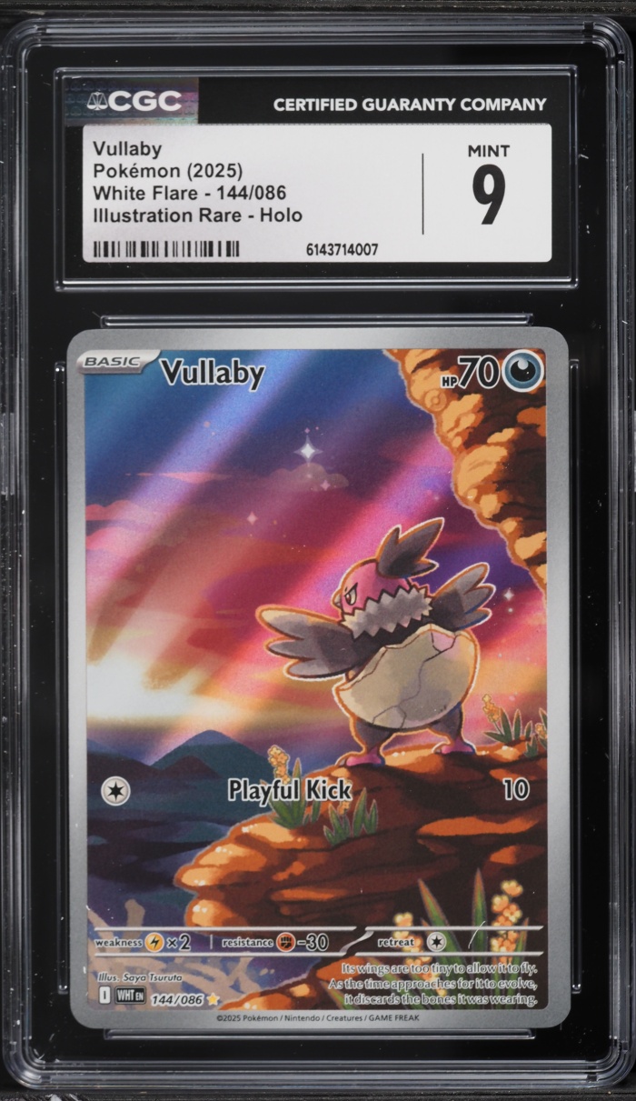 2025 Pokemon Scarlet & Violet White Flare IR Vullaby #144 CGC 9 MINT