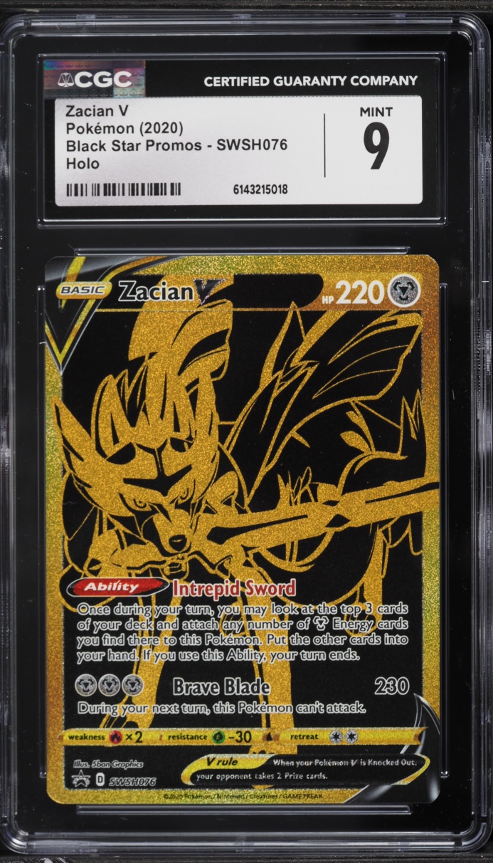 2020 Pokemon SWSH Black Star Promo Ultra Premium Zacian V #SWSH076 CGC 9 MINT