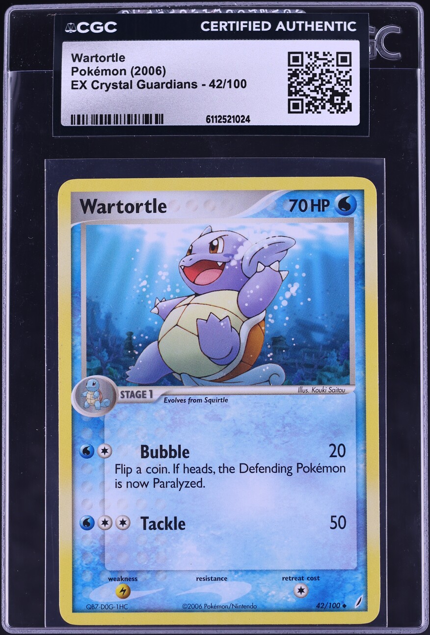 2006 Pokemon EX Crystal Guardians Wartortle #42 CGC AUTH