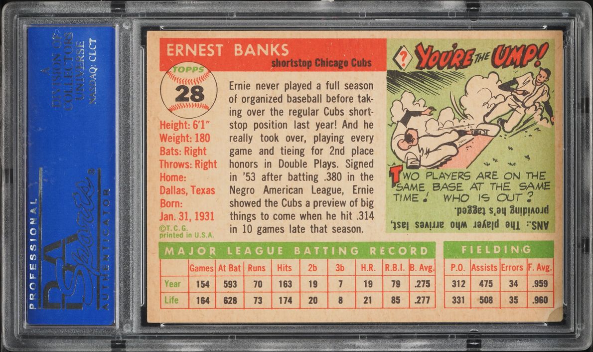 1955 Topps Ernie Banks #28 PSA 5 EX