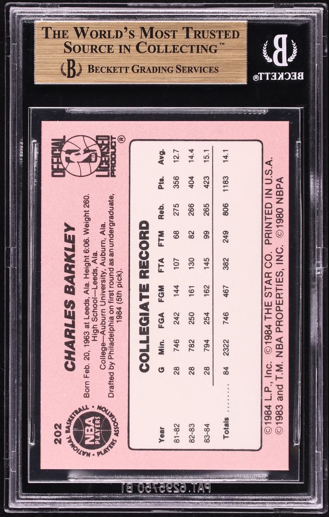 1984 Star Basketball Charles Barkley ROOKIE #202 BGS 9.5 GEM MINT