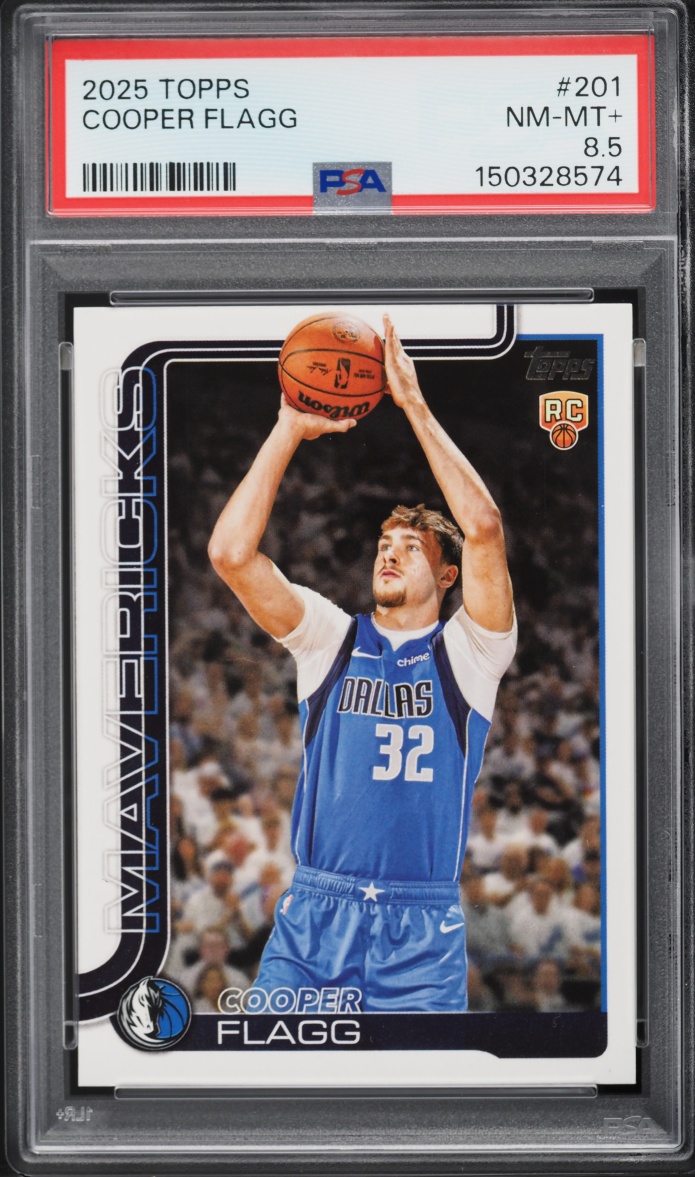 2025 Topps Basketball Cooper Flagg ROOKIE #201 PSA 8.5 NM-MT+