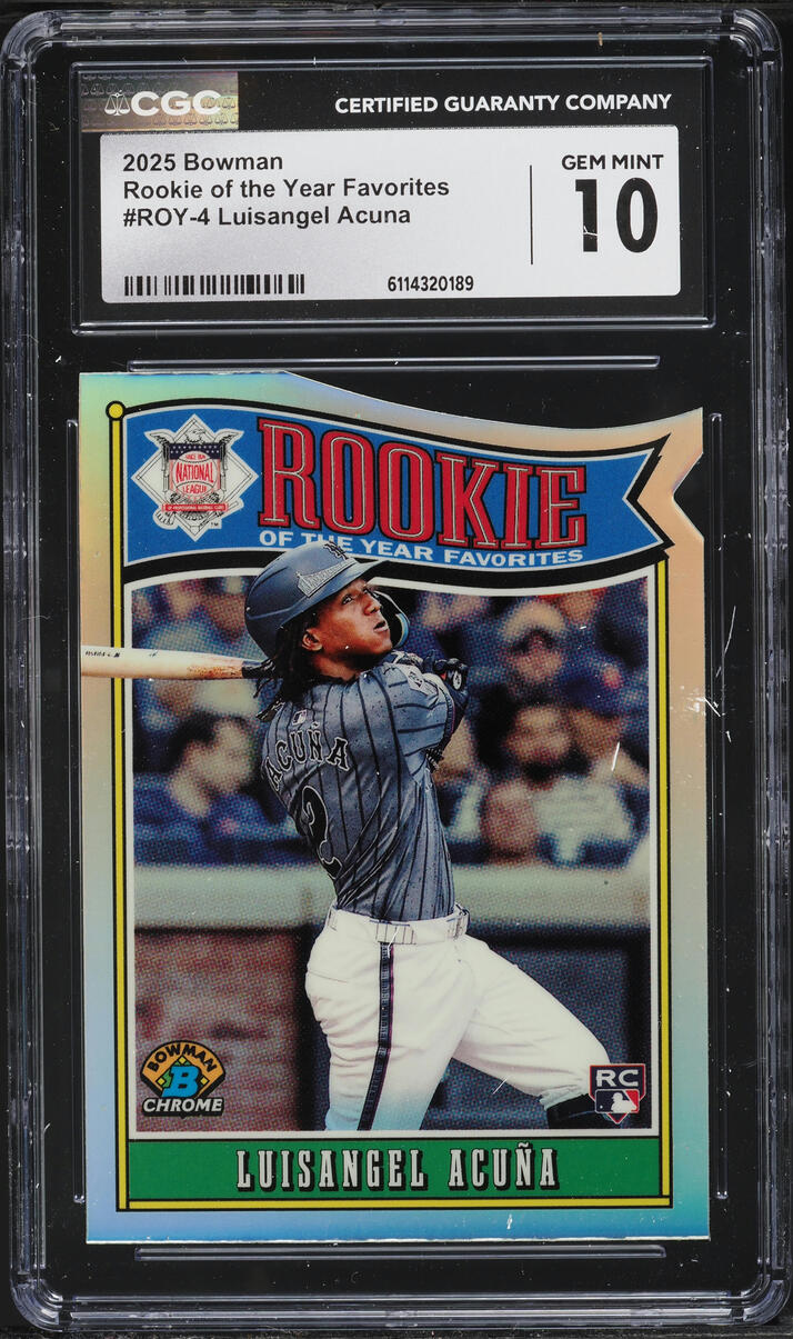 2025 Bowman Rookie Of The Year Favorites Die-Cut Luisangel Acuna ROOKIE #ROY-4 CGC 10 GEM MINT