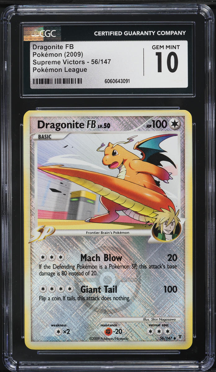 2009 Pokemon Platinum Supreme Victors PM League Dragonite FB #56 CGC 10 GEM MINT