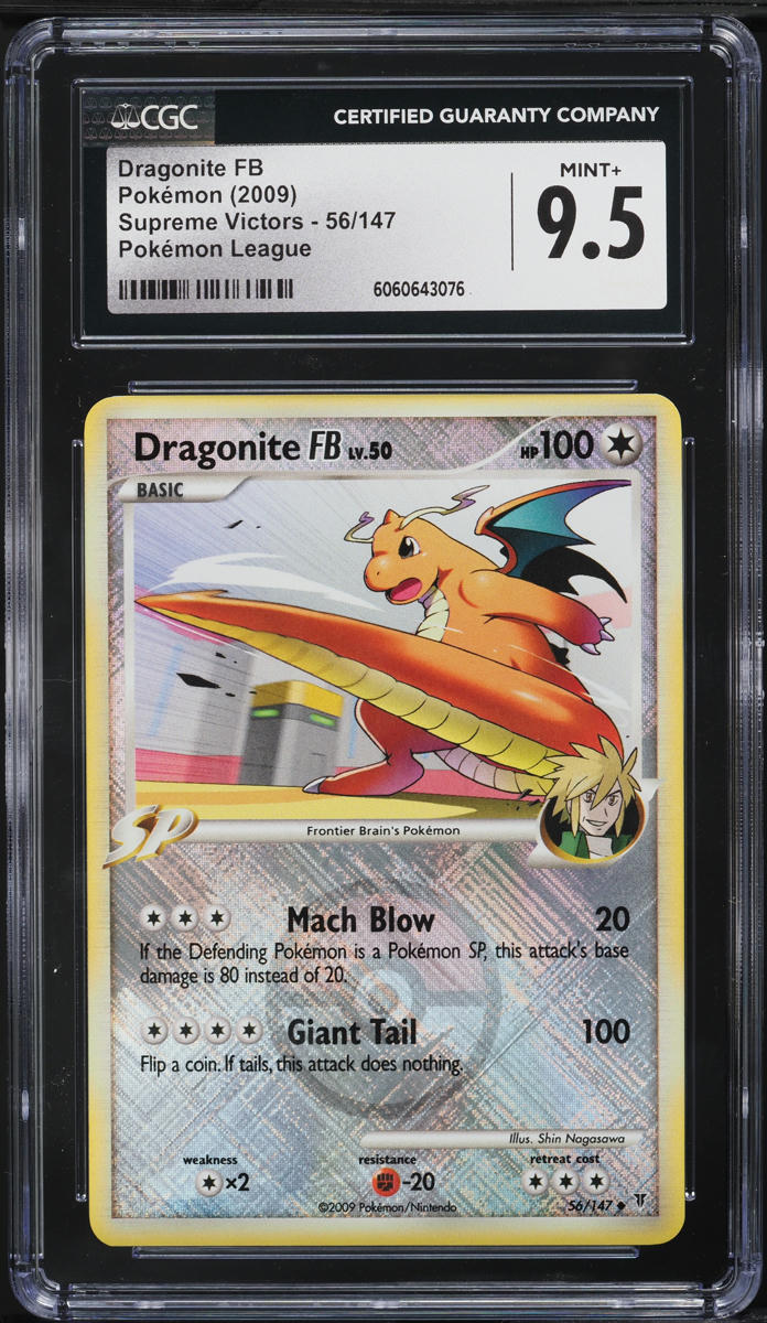 2009 Pokemon Platinum Supreme Victors PM League Dragonite FB #56 CGC 9.5 MINT+