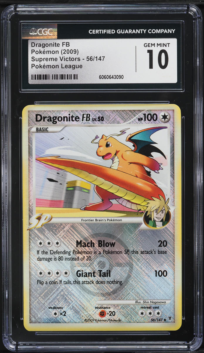 2009 Pokemon Platinum Supreme Victors PM League Dragonite FB #56 CGC 10 GEM MINT