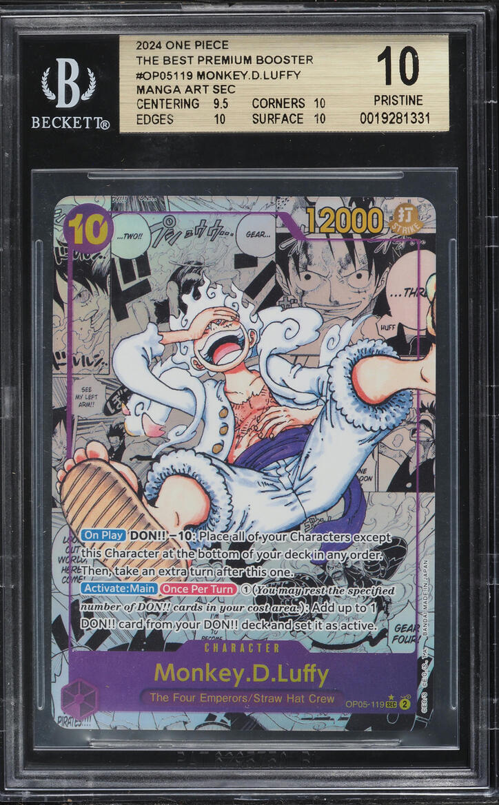 2024 One Piece Premium The Best Manga Art Monkey D. Luffy #OP05-119 BGS 10 PRISTINE