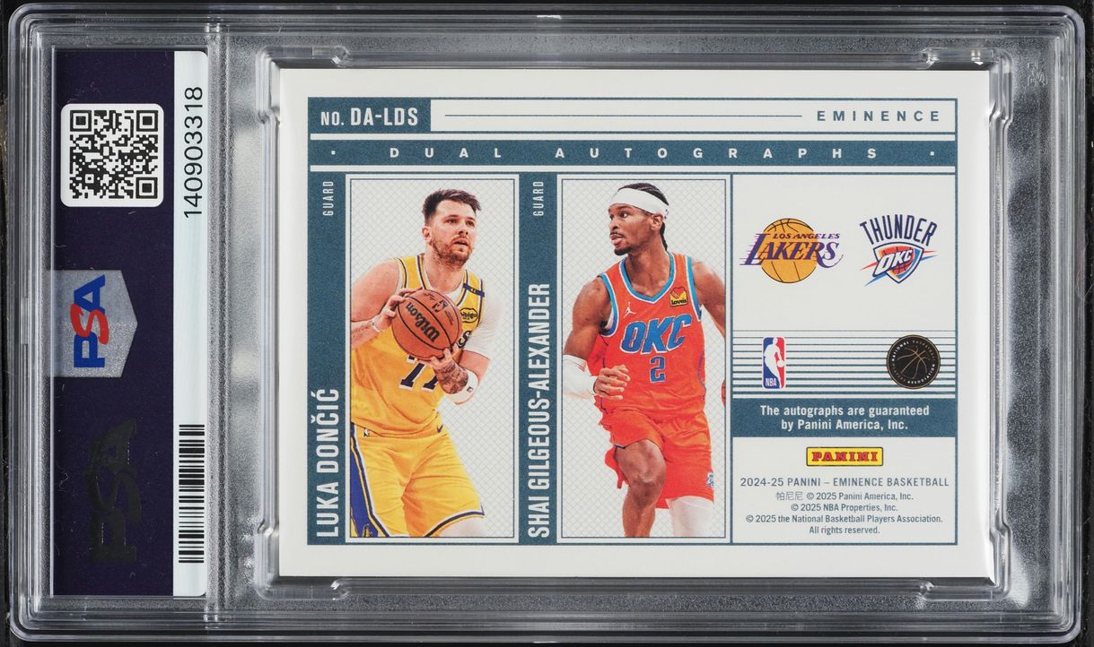2024 Panini Eminence Platinum Luka Doncic & Shai Gilgeous-Alexander AUTO DNA 10 1/1 PSA AUTH