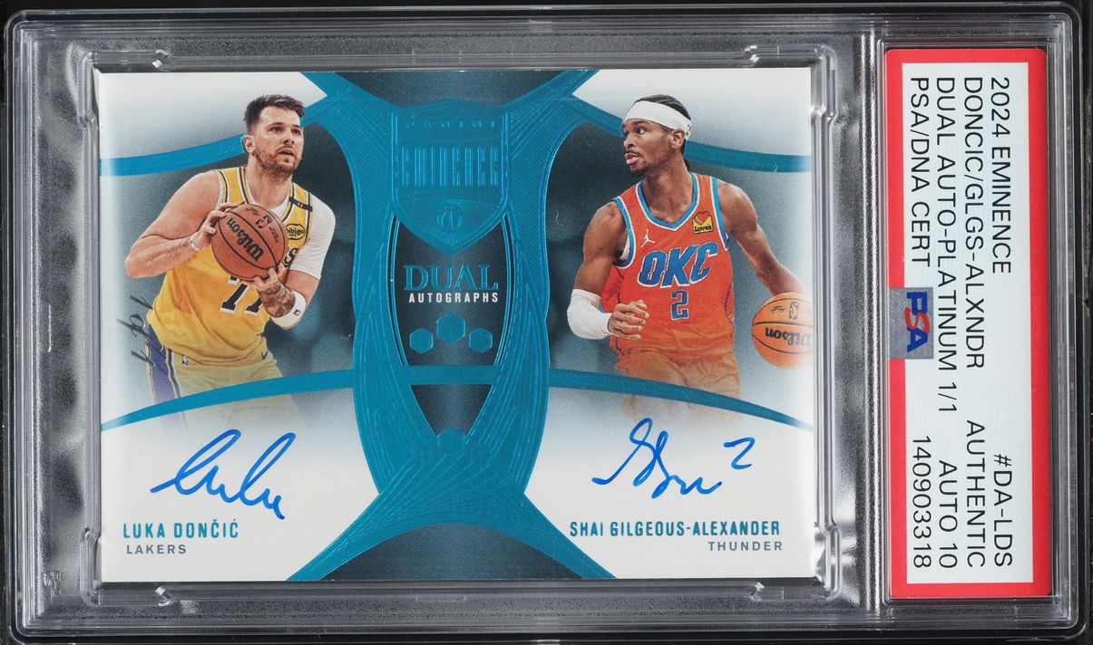 2024 Panini Eminence Platinum Luka Doncic & Shai Gilgeous-Alexander AUTO DNA 10 1/1 PSA AUTH