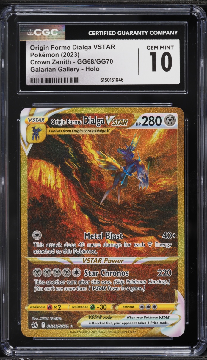 2023 Pokemon SWSH Crown Zenith Gold Rare Origin Forme Dialga VSTAR #GG68 CGC 10 GEM MINT