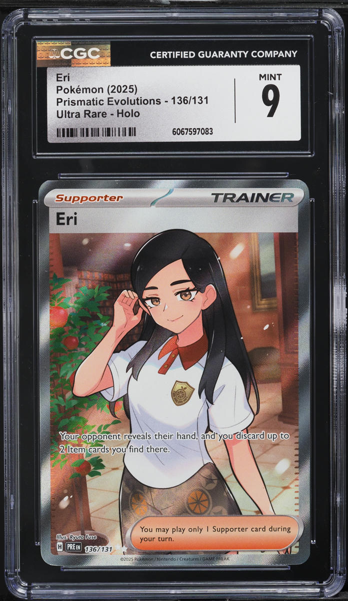 2025 Pokemon Scarlet & Violet Prismatic Evolutions Full Art Eri #136 CGC 9 MINT