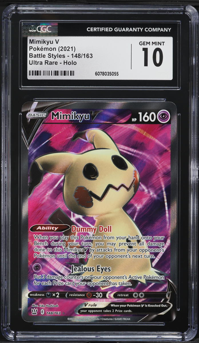 2021 Pokemon SWSH Battle Styles Full Art Mimikyu V #148 CGC 10 GEM MINT