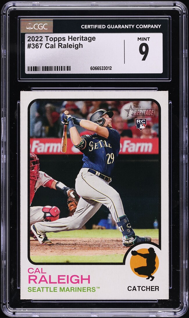 2022 Topps Heritage Cal Raleigh ROOKIE #367 CGC 9 MINT
