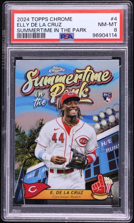 2024 Topps Chrome Summertime In The Park Elly De La Cruz ROOKIE #SITP-4 PSA 8 NM-MT