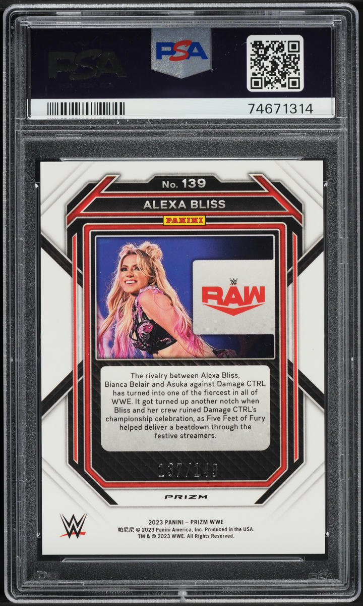 2023 Panini Prizm WWE Purple Alexa Bliss /149 #139 PSA 9 MINT