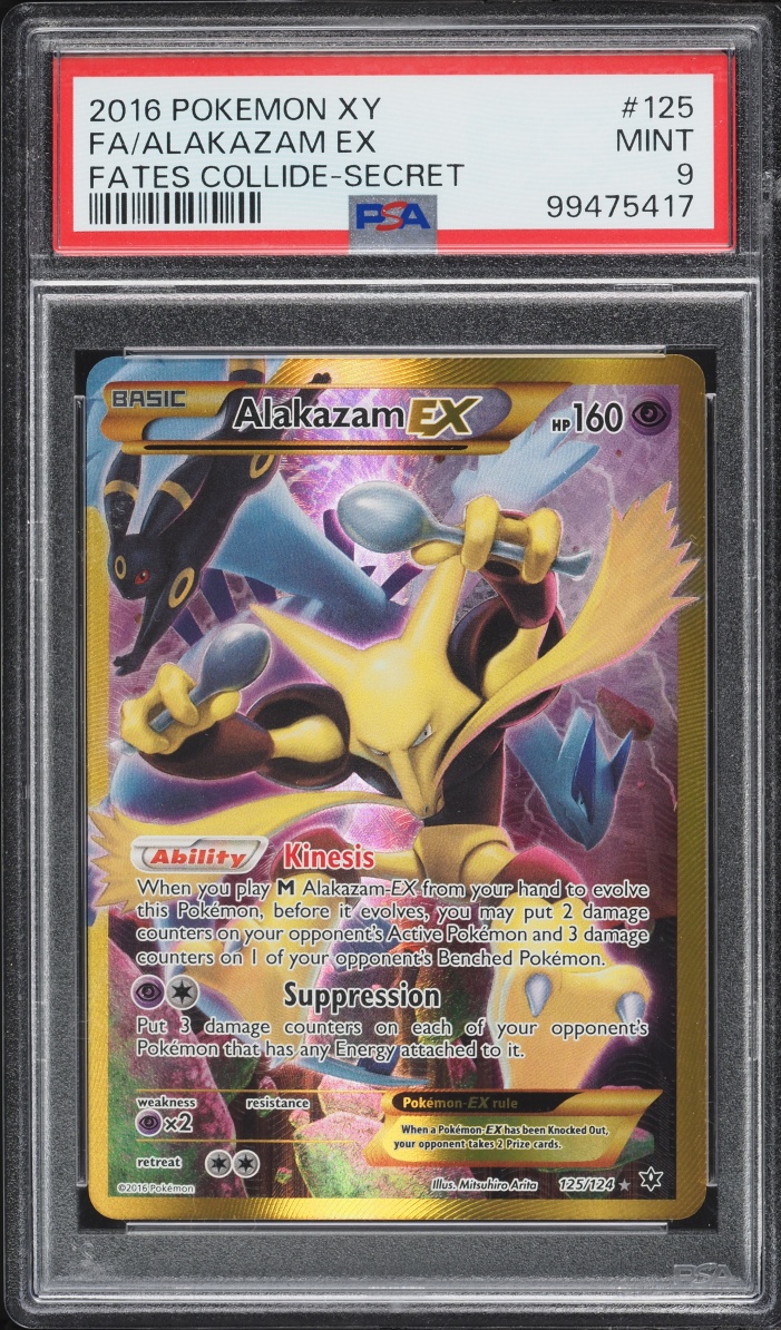 2016 Pokemon XY Fates Collide SEC Alakazam EX #125 PSA 9 MINT