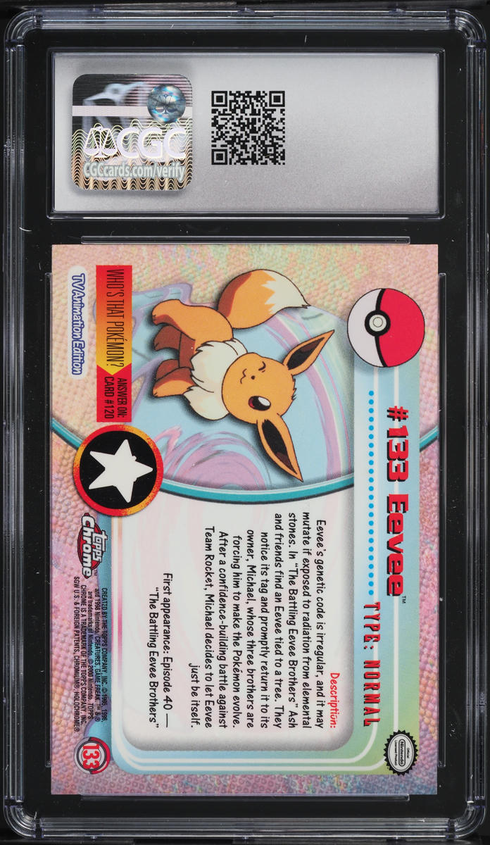 2000 Topps Chrome Pokemon Series 2 Eevee #133 CGC 10 GEM MINT