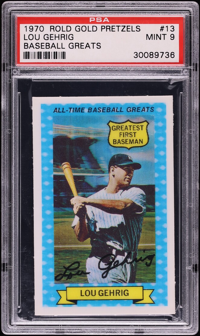 1970 Rold Gold Pretzels All Time Greats Lou Gehrig #13 PSA 9 MINT