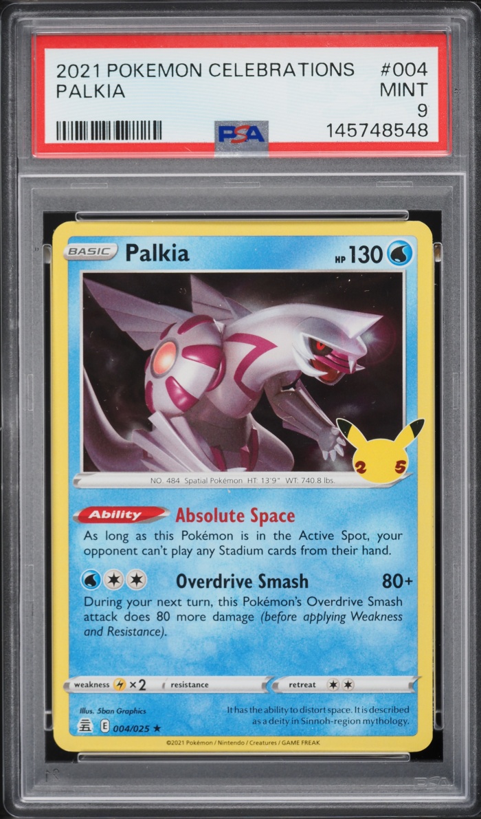 2021 Pokemon Sword & Shield Celebrations Holo Palkia #4 PSA 9 MINT