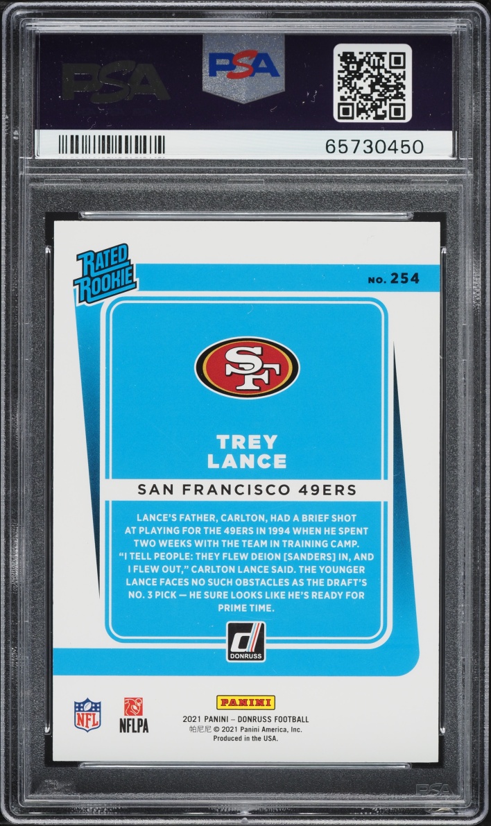 2021 Donruss Football Trey Lance ROOKIE #254 PSA 10 GEM MINT