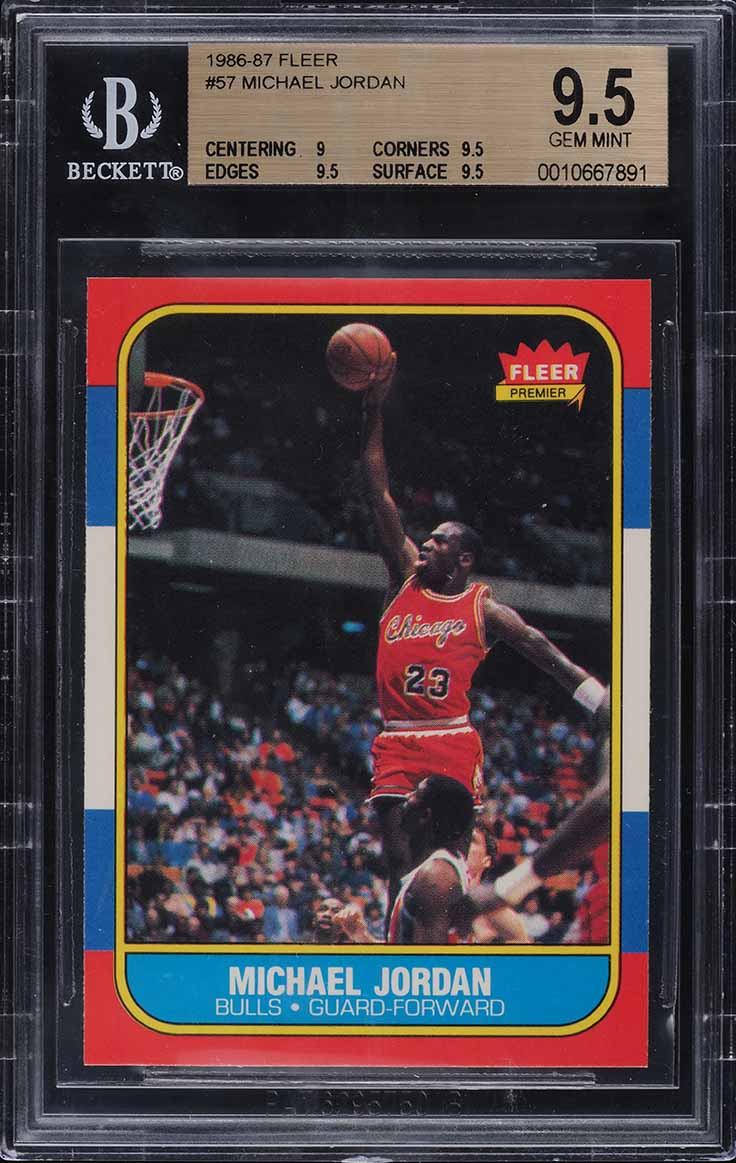 1986 Fleer Basketball Michael Jordan ROOKIE #57 BGS 9.5 GEM MINT