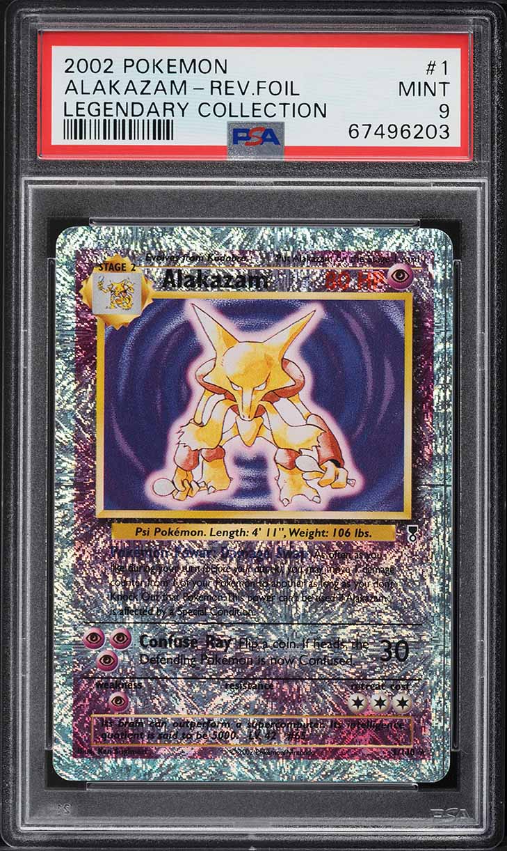 2002 Pokemon Legendary Collection Reverse Holo Alakazam #1 PSA 9 MINT