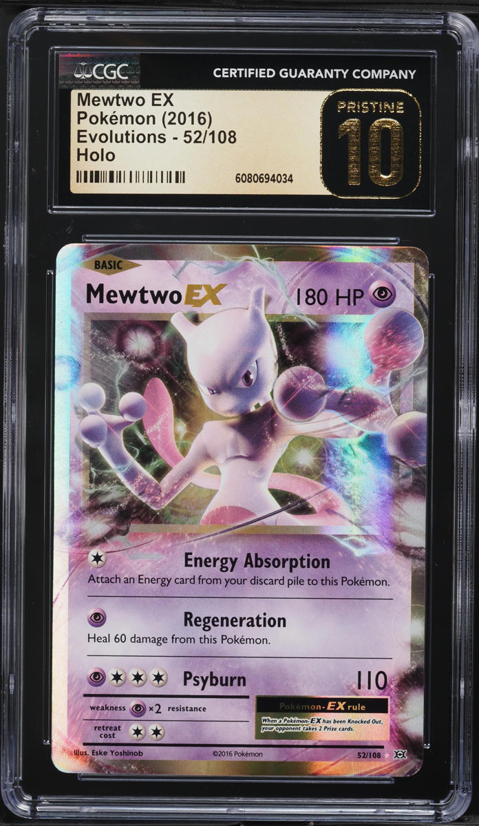 2016 Pokemon XY Evolutions Mewtwo EX #52 CGC 10 PRISTINE