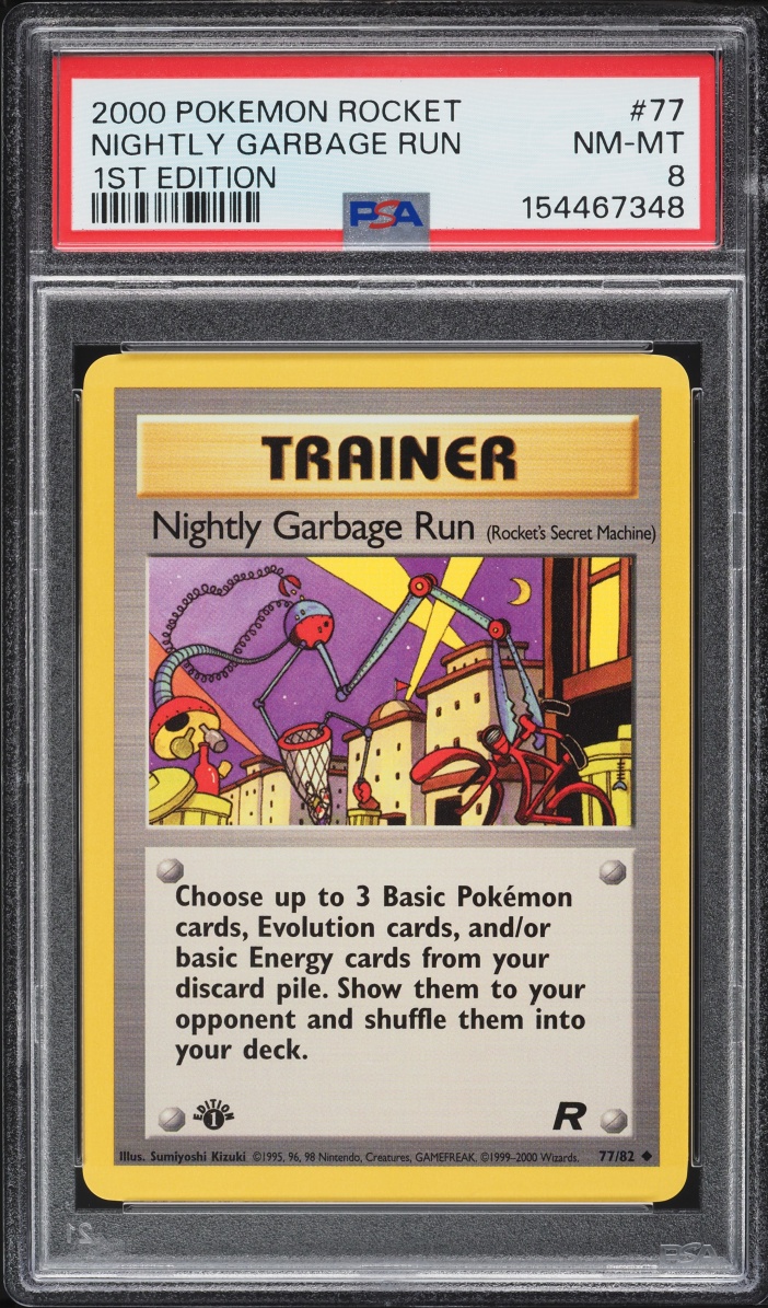 2000 Pokemon Team Rocket 1st Edition Nightly Garbage Run #77 PSA 8 NM-MT