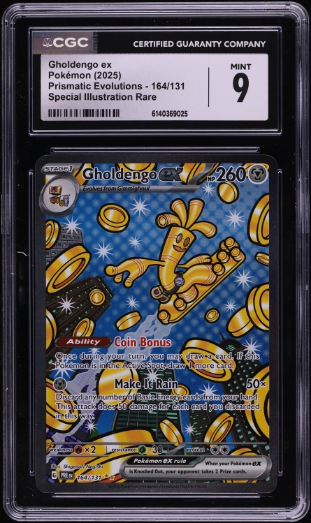 2025 Pokemon Scarlet & Violet Prismatic Evolutions SIR Gholdengo EX #164 CGC 9 MINT