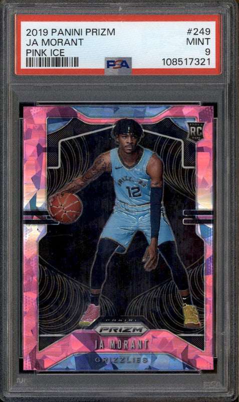 2019 Panini Prizm Pink Ice #249 Ja Morant RC Rookie PSA 9