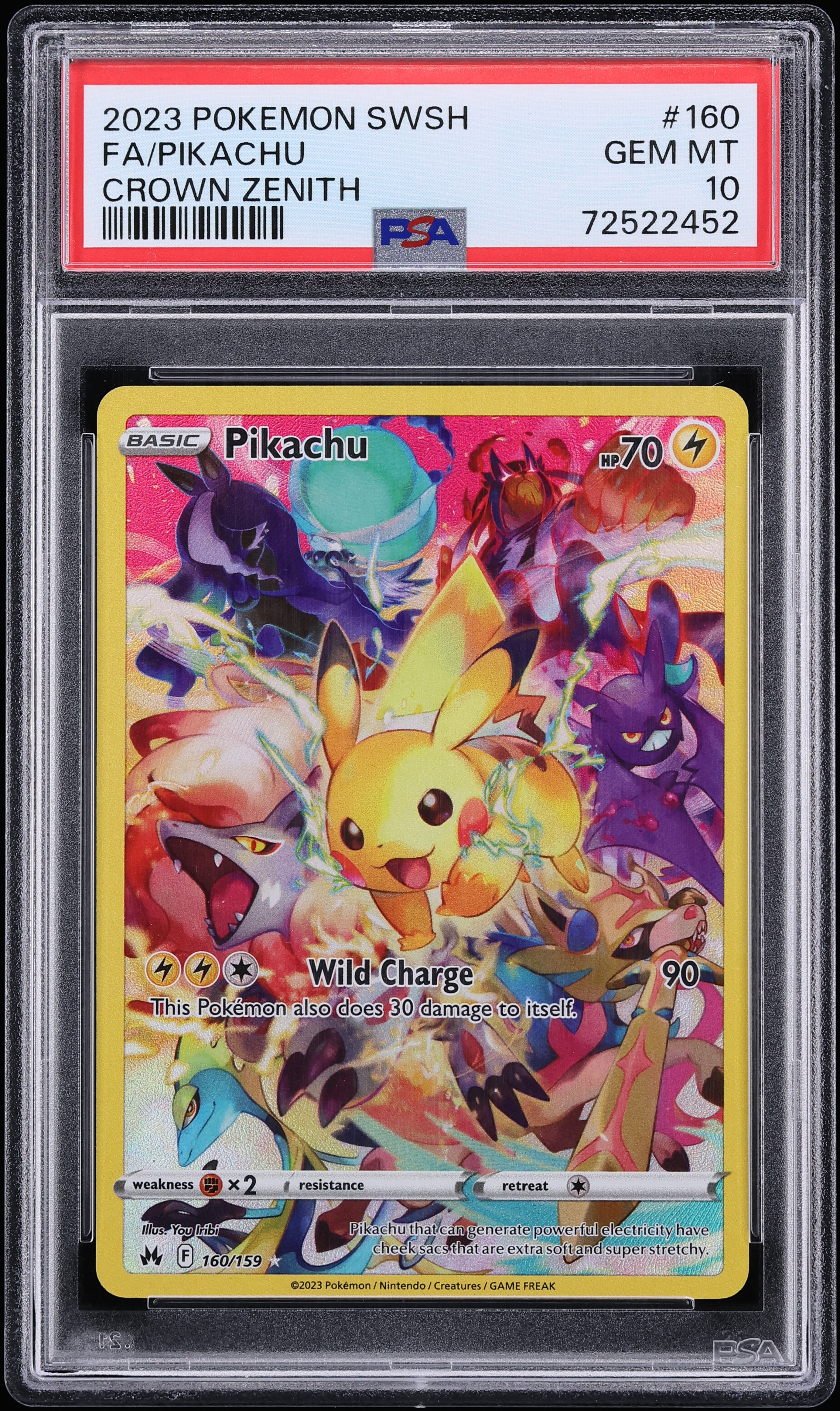 2023 Pokemon Sword & Shield Crown Zenith SEC Pikachu #160 PSA 10 GEM MINT
