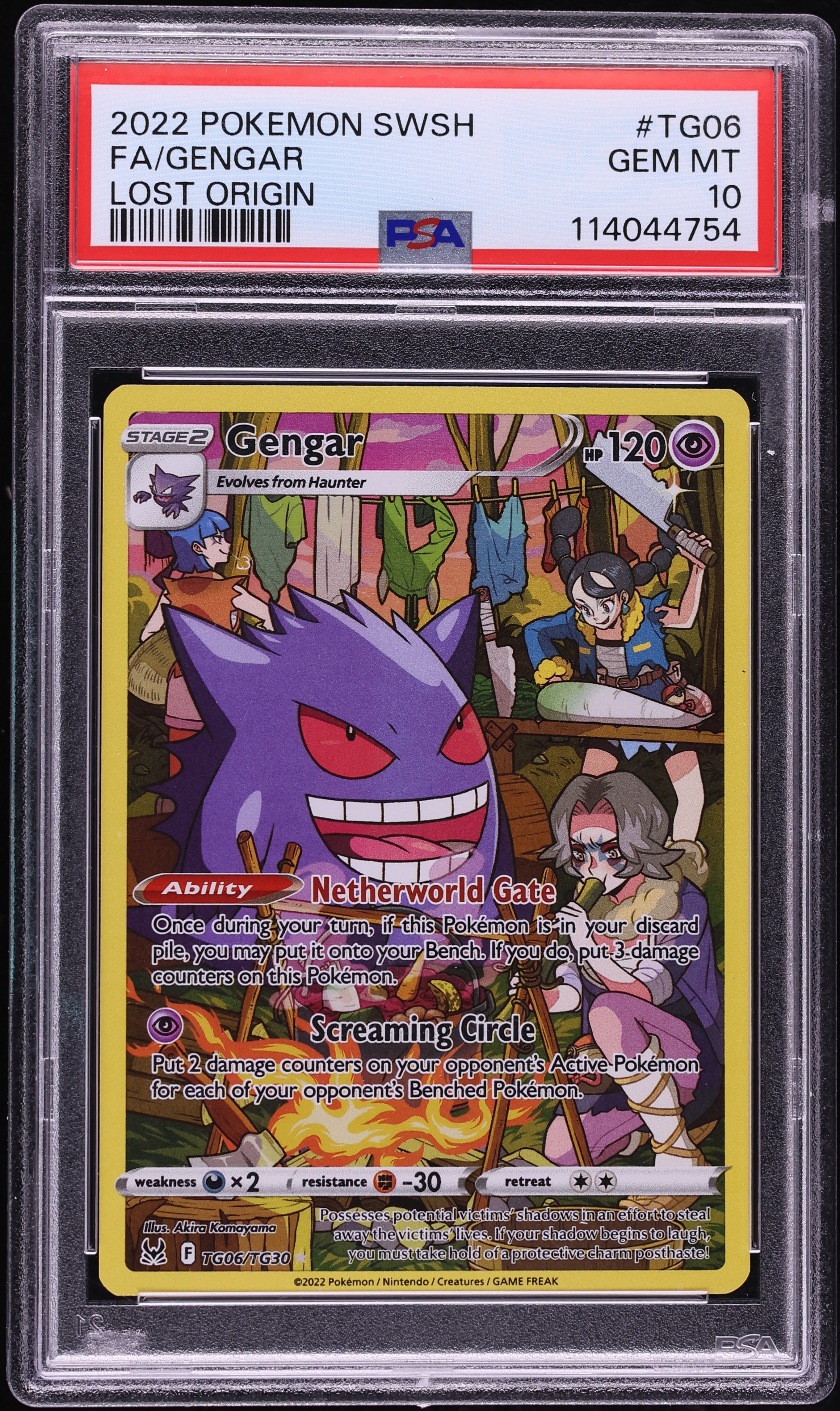 2022 Pokemon Sword & Shield Lost Origin Trainer Gallery CHR Gengar #TG06 PSA 10 GEM MINT
