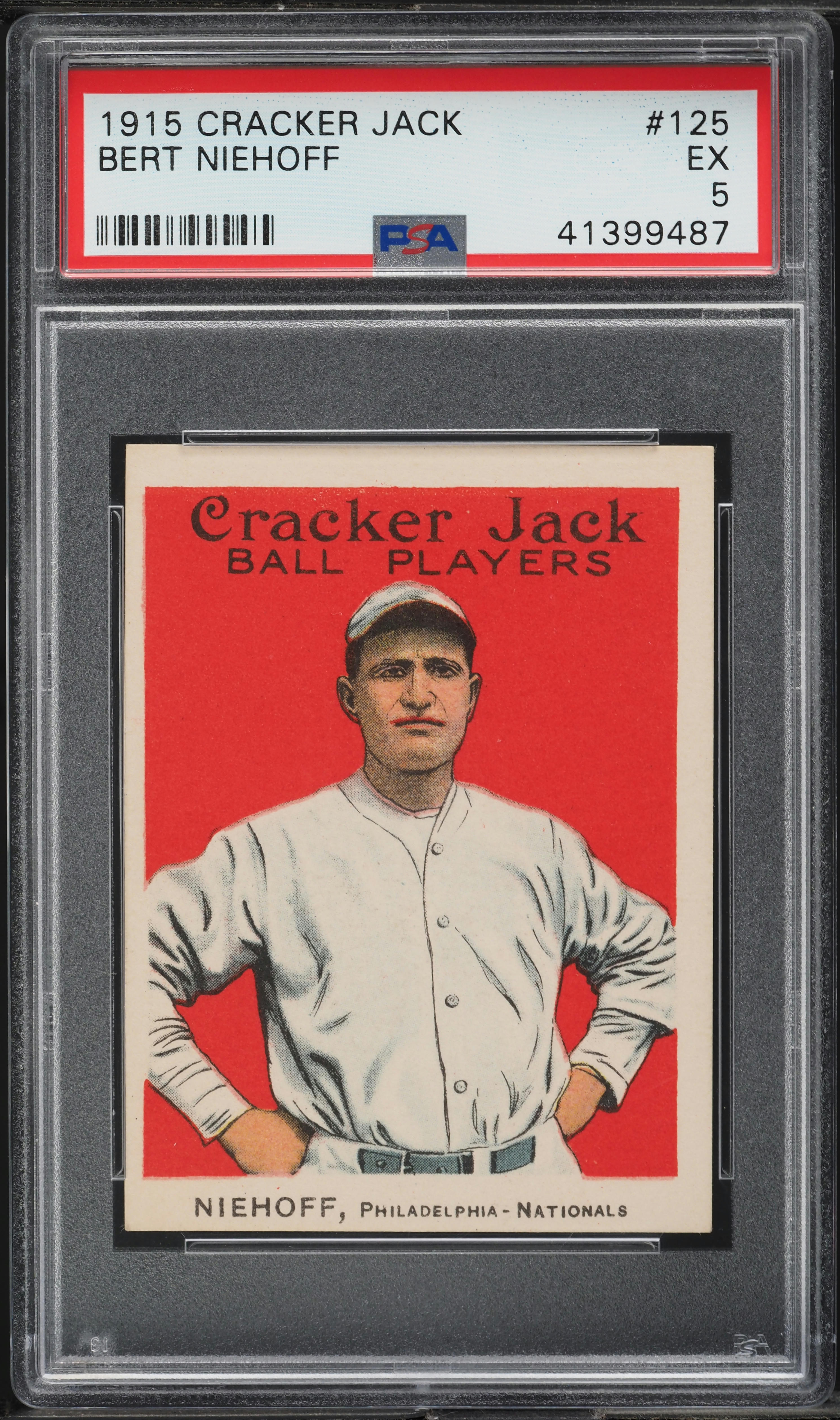 1915 Cracker Jack Bert Niehoff #125 PSA 5 EX