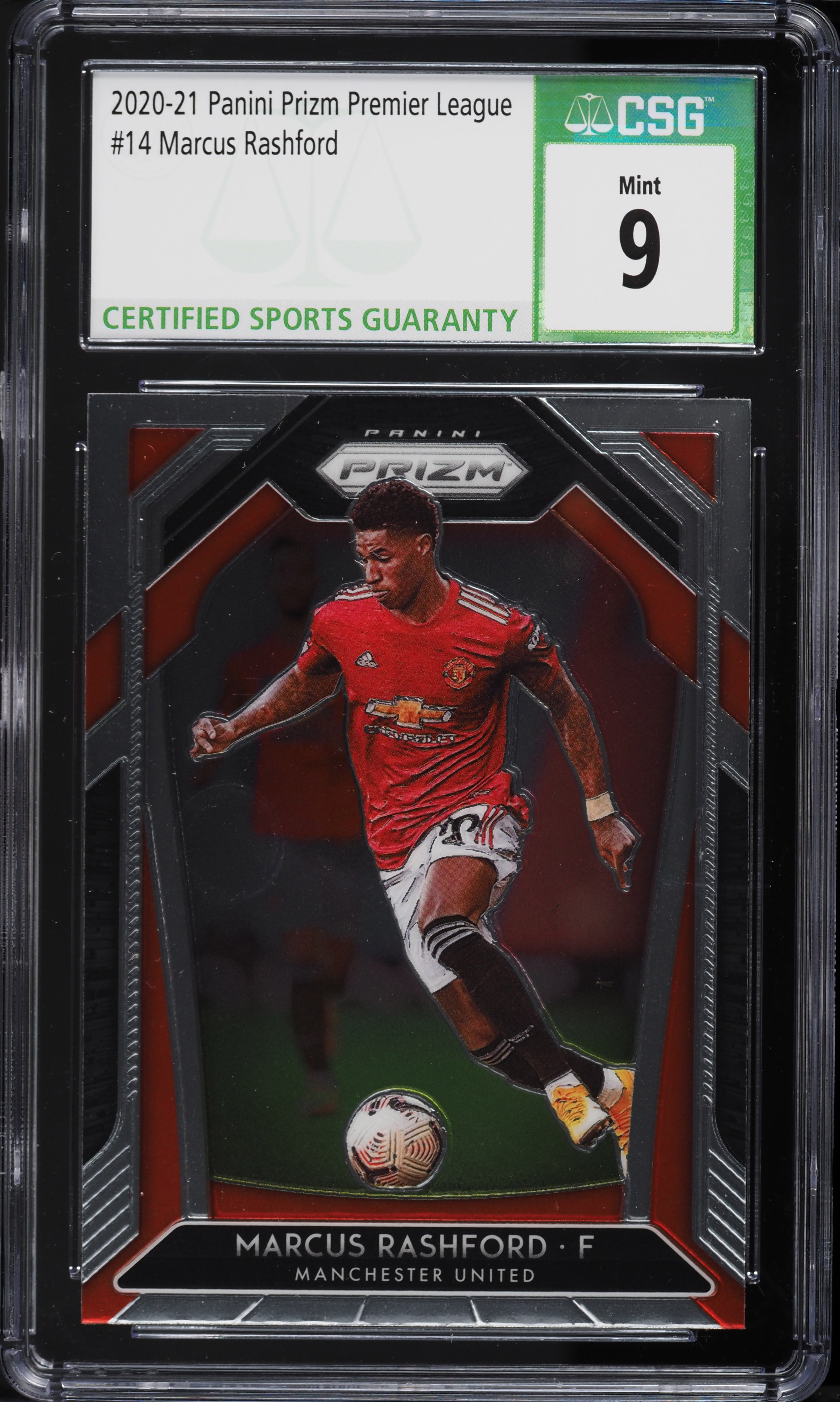 2020 Panini Prizm Premier League Marcus Rashford #14 CSG 9 MINT
