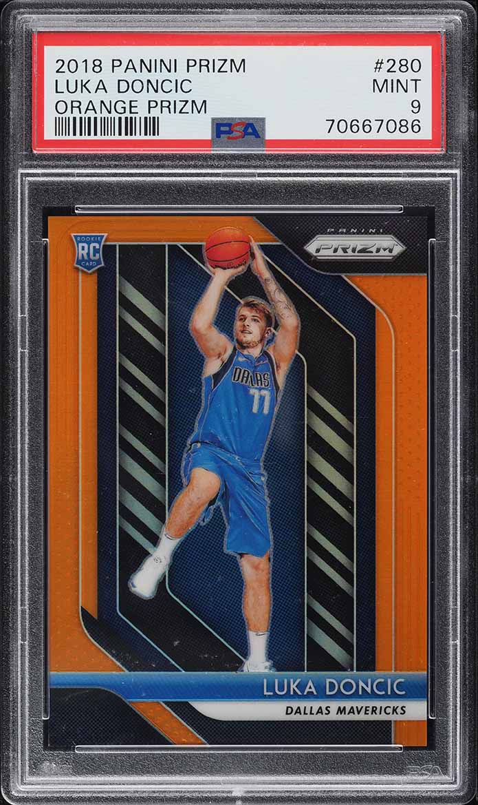 2018 Panini Prizm Orange Luka Doncic ROOKIE /49 #280 PSA 9 MINT