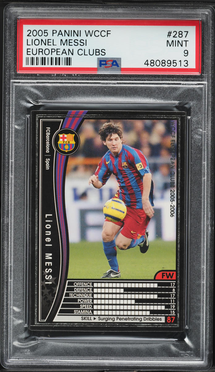 2005 Panini WCCF European Clubs Lionel Messi /336 #287 PSA 9 MINT