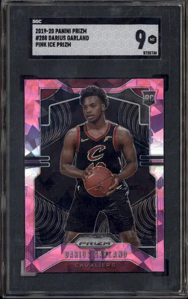 2019-20 Panini Prizm Prizms Pink Ice #288 Darius Garland RC SGC 9