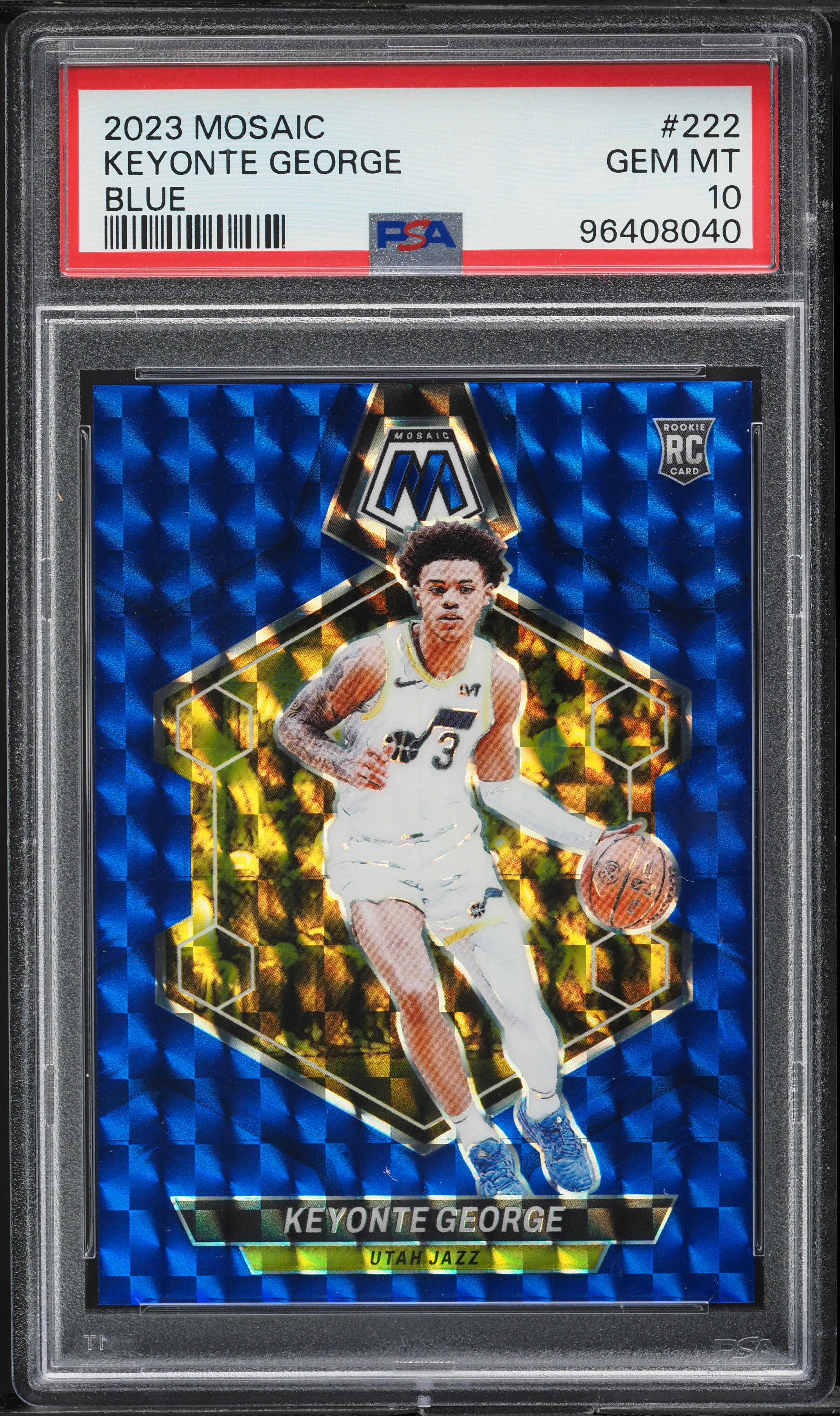2023 Panini Mosaic Blue Keyonte George ROOKIE /199 #222 PSA 10 GEM MINT