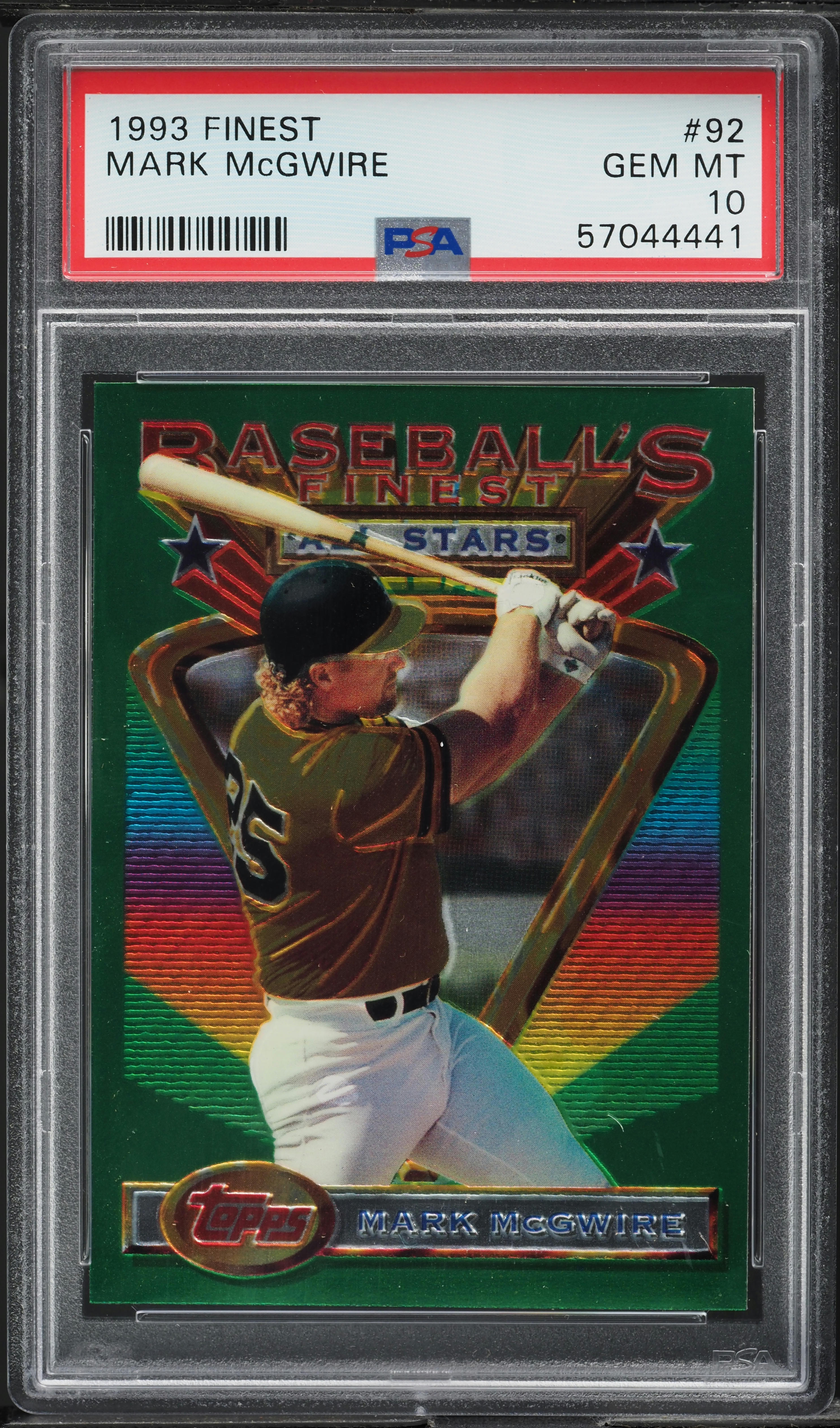 1993 Finest Mark McGwire #92 PSA 10 GEM MINT