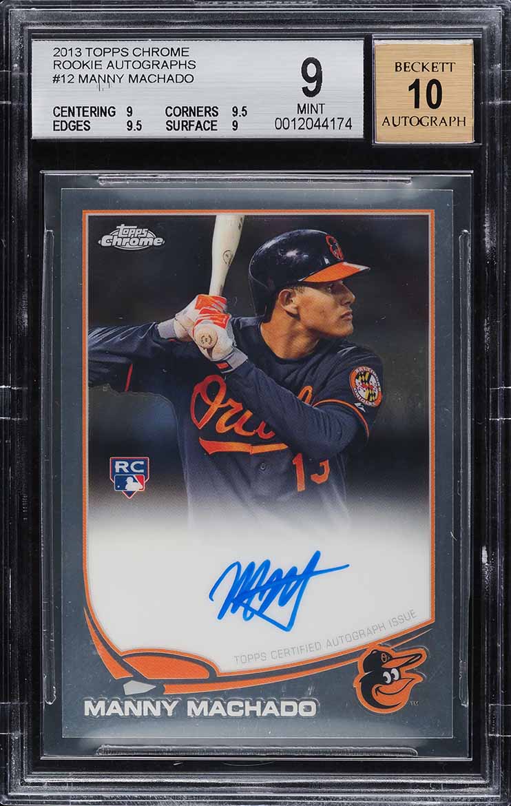 2013 Topps Chrome Manny Machado ROOKIE AUTO #12 BGS 9 MINT