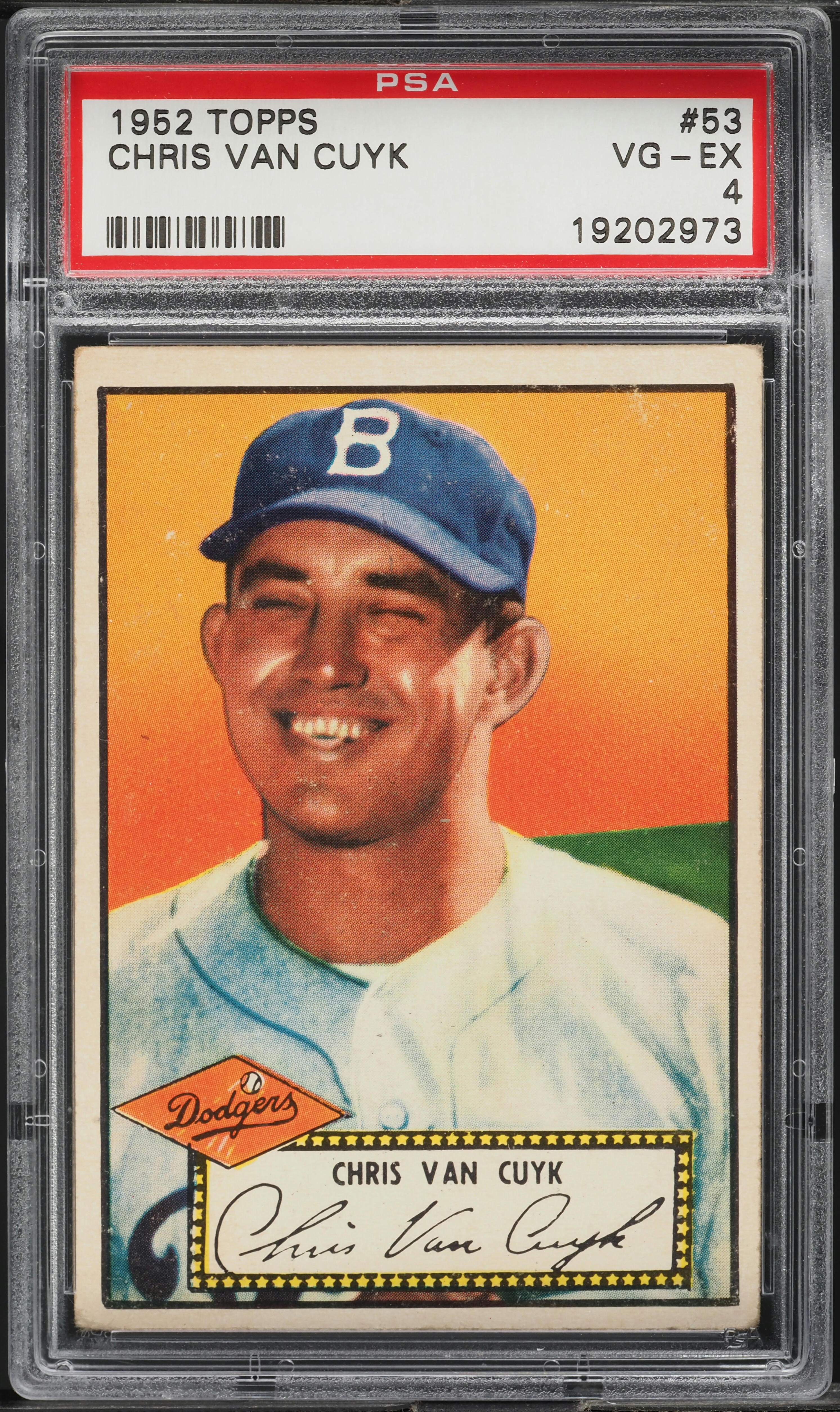 1952 Topps Chris Van Cuyk #53 PSA 4 VGEX