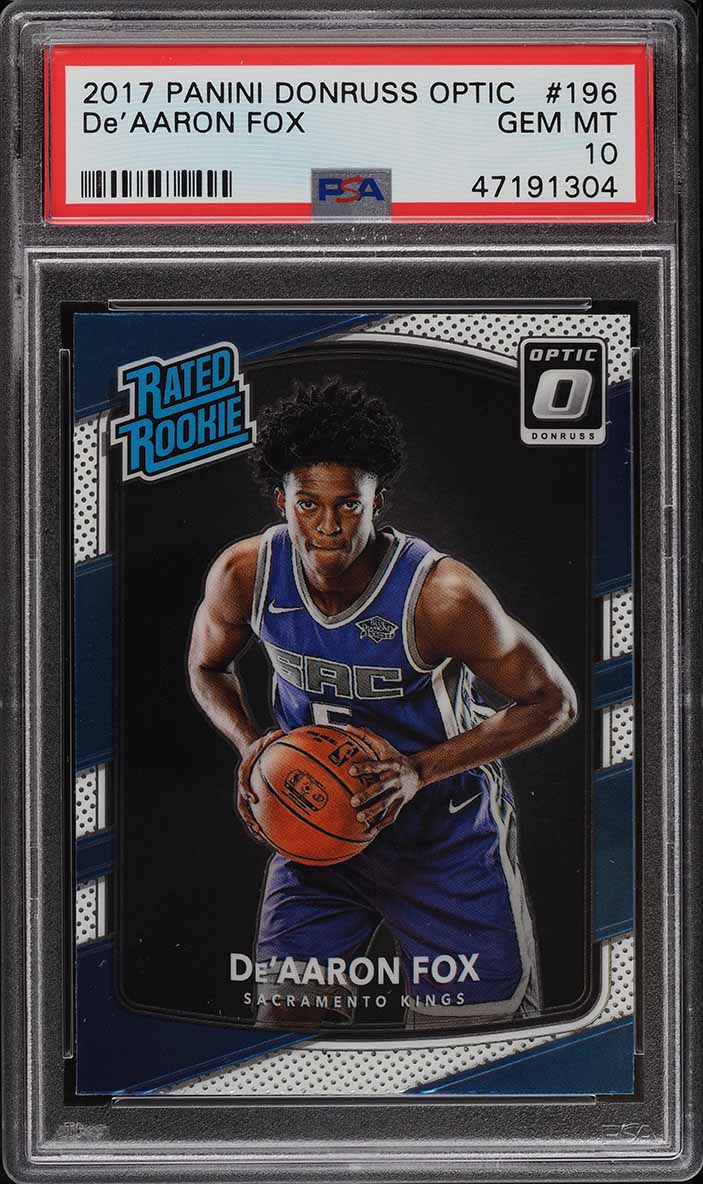 2017 Donruss Optic De'Aaron Fox ROOKIE RC #196 PSA 10 GEM MINT