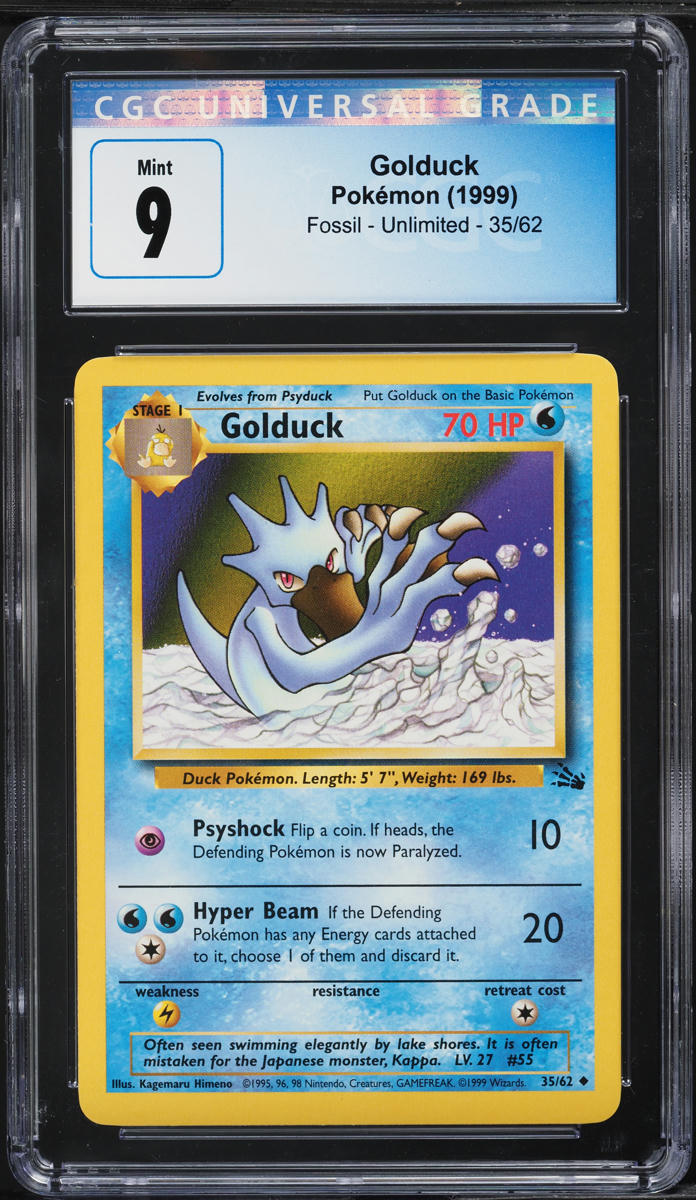 1999 Pokemon Fossil Golduck #35 CGC 9 MINT