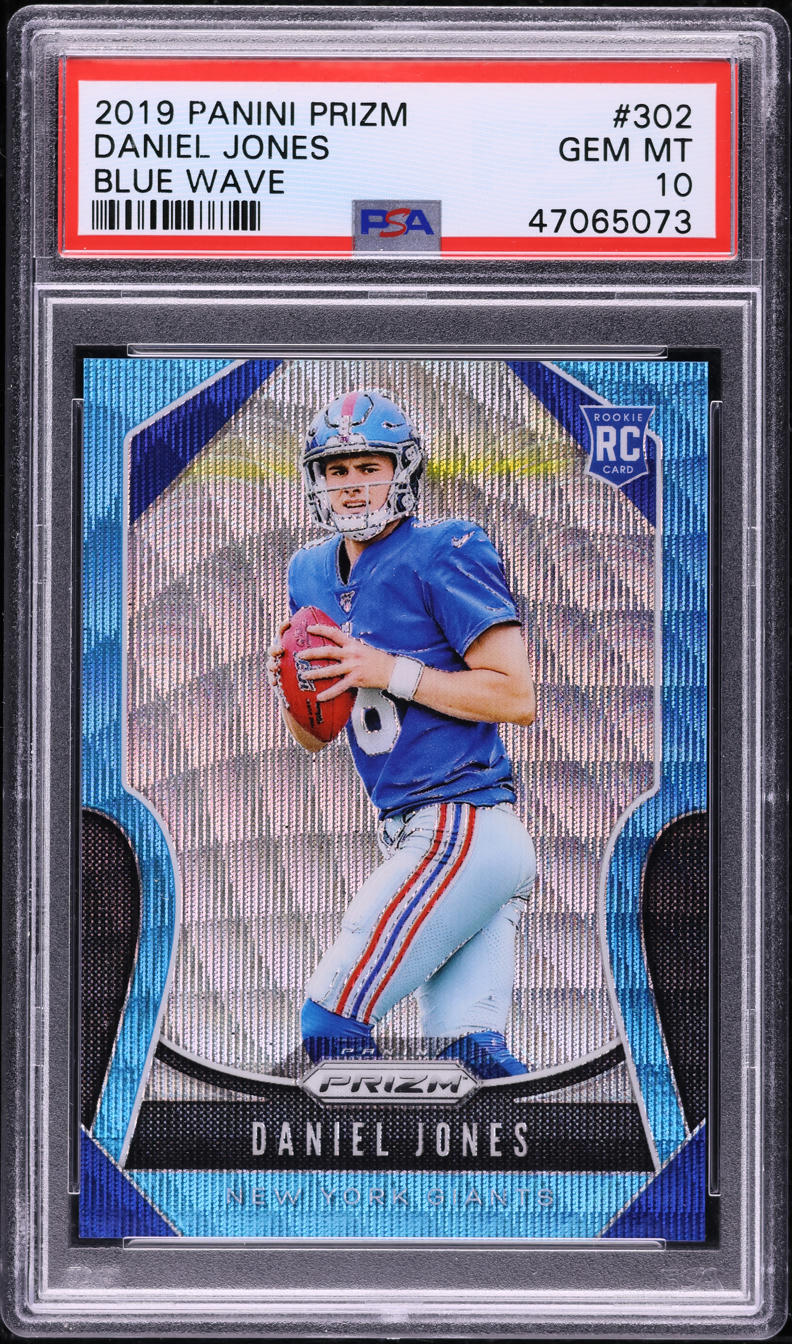2019 Panini Prizm Blue Wave Daniel Jones ROOKIE /199 #302 PSA 10 GEM MINT