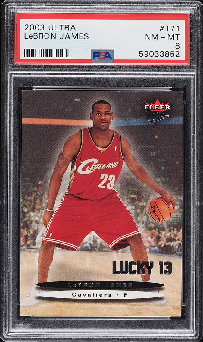 2003 Ultra Lucky 13 LeBron James ROOKIE /500 #171 PSA 8 NM-MT