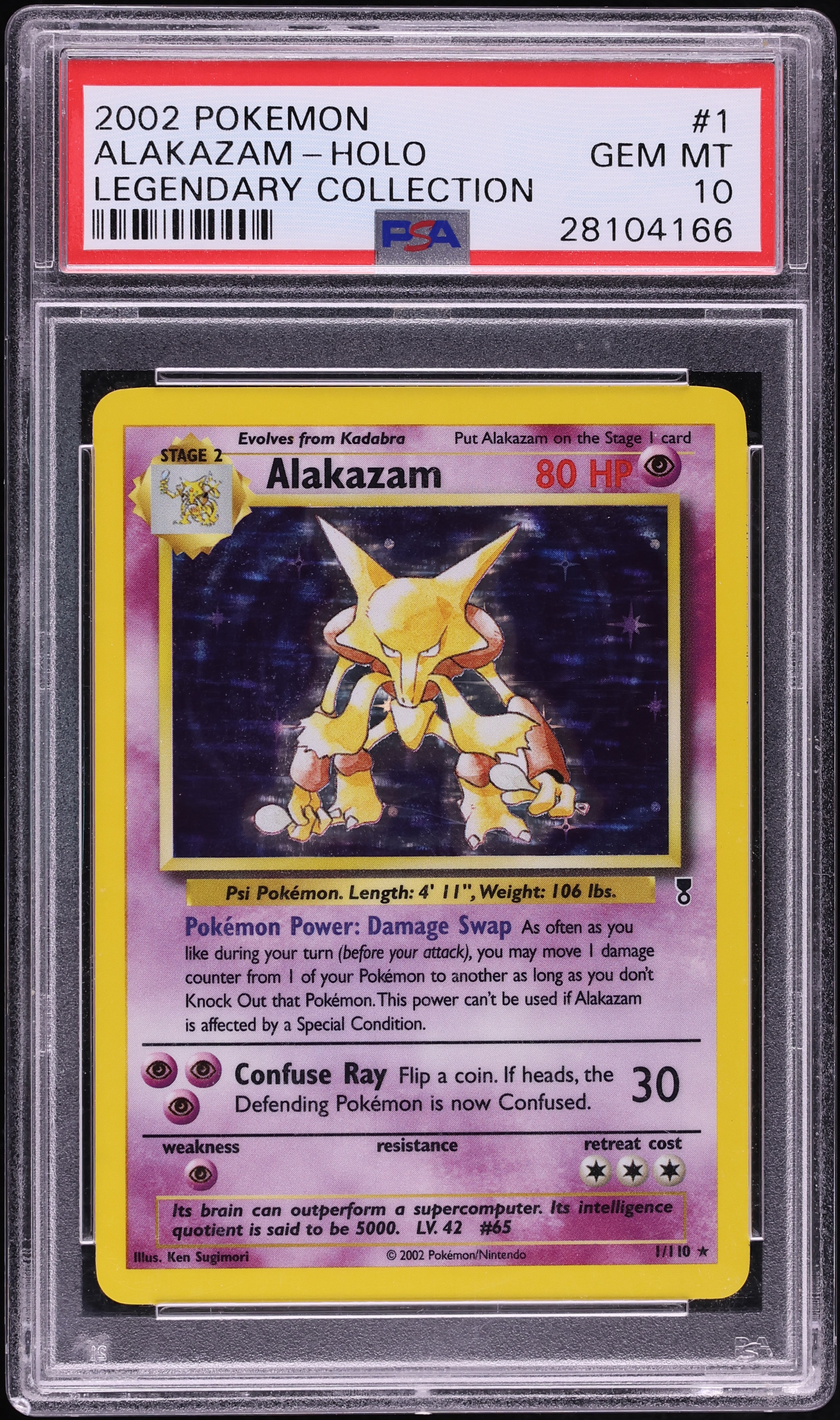 2002 Pokemon Legendary Collection Holo Alakazam #1 PSA 10 GEM MINT